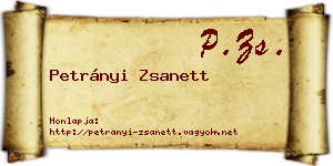 Petrányi Zsanett névjegykártya